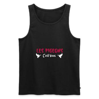 je ne suis pigeon - Débardeur bio Premium Homme - noir - Devant - Michal (187cm)