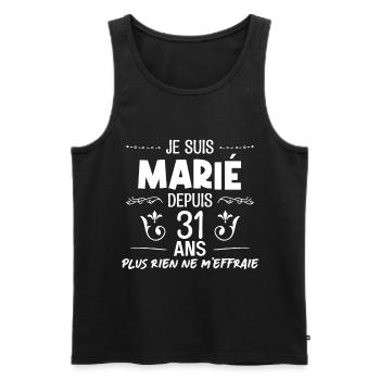 Nous sommes mariés depuis 31 ans - Débardeur bio Premium Homme - noir - Devant - Michal (187cm)