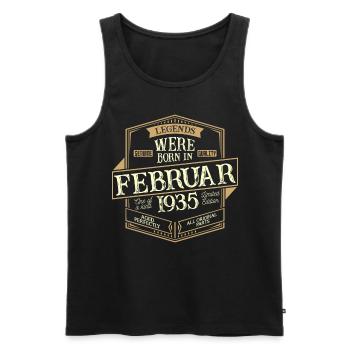 Februar 1935 Geburtstag Mann - Männer Premium Bio Tank Top - Schwarz - Vorne - Michal (187cm)