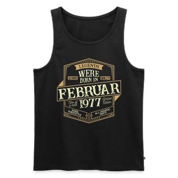 Februar 1977 Geburtstag Mann - Männer Premium Bio Tank Top - Schwarz - Vorne - Michal (187cm)