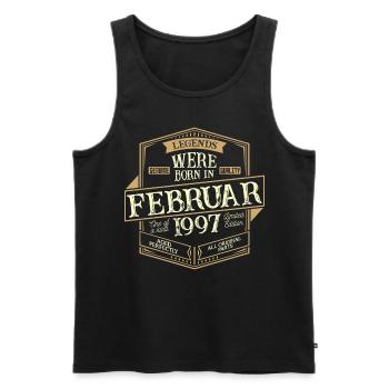 Februar 1997 Geburtstag Mann - Männer Premium Bio Tank Top - Schwarz - Vorne - Michal (187cm)