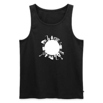 Musiker Musikerin Musik spielen musizieren Musik - Männer Premium Bio Tank Top - Schwarz - Vorne - AI Model Male 178 light (178cm)