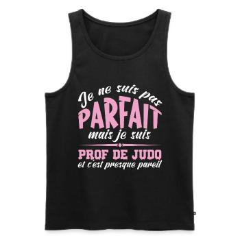Je ne suis pas parfait mais prof de judo - Débardeur bio Premium Homme - noir - Devant - Michal (187cm)