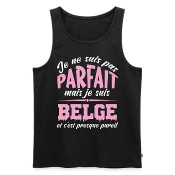 Je ne suis pas parfaite mais je suis Belge - Débardeur bio Premium Homme - noir - Devant - Michal (187cm)