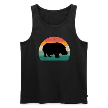 Nilpferd Nil Flusspferd Flusspferde Zwergnilpferd - Männer Premium Bio Tank Top - Schwarz - Vorne - Michal (187cm)