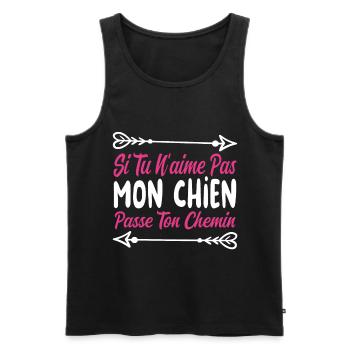 Si tu n’aimes pas mon chien - Débardeur bio Premium Homme - noir - Devant - Michal (187cm)
