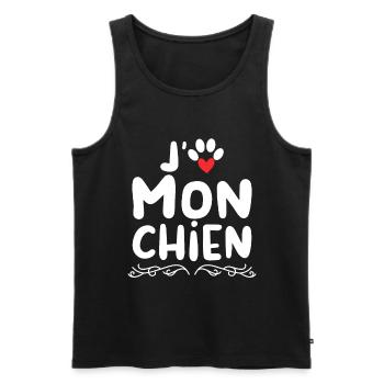 J aime mon chien - Débardeur bio Premium Homme - noir - Devant - Michal (187cm)