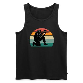 Paintballer Paintballerin Paintballspieler Farbe - Männer Premium Bio Tank Top - Schwarz - Vorne - AI Model Male 178 light (178cm)