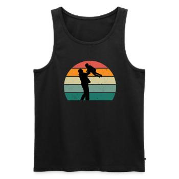 Papa Father Fathers Producer Additional Dad Bonus Father - Men's Premium Organic Tank Top - black - Front - Michal (187cm)