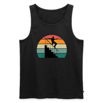 Parkour Runner Parkour Runner Obstacle Ninja - Débardeur bio Premium Homme - noir - Devant - AI Model Male 178 light (178cm)