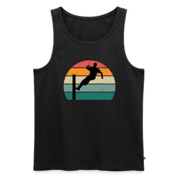 Parkour Runner Parkour Runner Obstacle Ninja - Men's Premium Organic Tank Top - black - Front - AI Model Male 178 light (178cm)