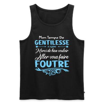 Mon temps de gentillesse a expiré - Débardeur bio Premium Homme - noir - Devant - Michal (187cm)