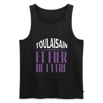 Toulousaine et fière de l'être - Débardeur bio Premium Homme - noir - Devant - AI Model Male 178 light (178cm)