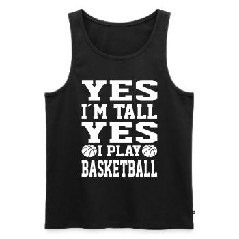 Yes Im Tall Yes I Play Basketball Player Gifts - Männer Premium Bio Tank Top - Schwarz - Vorne - AI Model Male 178 light (178cm)