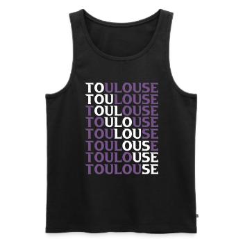 Toulouse France Ville Vacances Cadeau Rengaine - Débardeur bio Premium Homme - noir - Devant - AI Model Male 178 light (178cm)