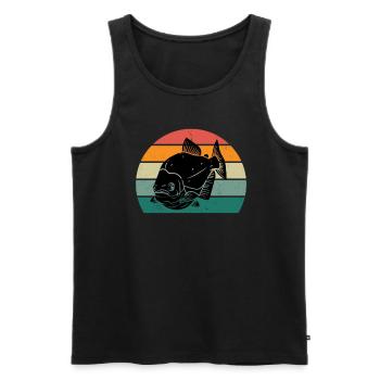 Piranha dangerous fish fish predator river - Men's Premium Organic Tank Top - black - Front - Michal (187cm)