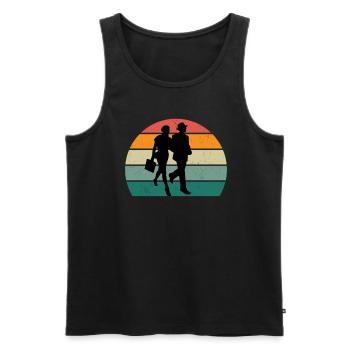 Reisen Reisender Reisender Ferien Urlauber Urlaub - Männer Premium Bio Tank Top - Schwarz - Vorne - AI Model Male 178 light (178cm)