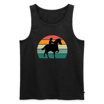 Reiter Reiterin Pferd Reiten Pony Pferdestall - Männer Premium Bio Tank Top - Schwarz - Vorne - Michal (187cm)