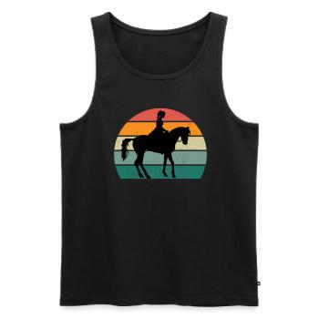 Reiter Reiterin Pferd Reiten Pony Pferdestall - Männer Premium Bio Tank Top - Schwarz - Vorne - Michal (187cm)