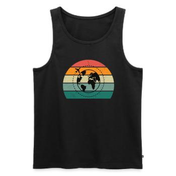 Reisen Reisender Reisender Ferien Urlauber Urlaub - Männer Premium Bio Tank Top - Schwarz - Vorne - AI Model Male 178 light (178cm)