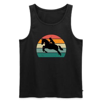 Reiter Reiterin Pferd Reiten Pony Pferdestall - Männer Premium Bio Tank Top - Schwarz - Vorne - Michal (187cm)