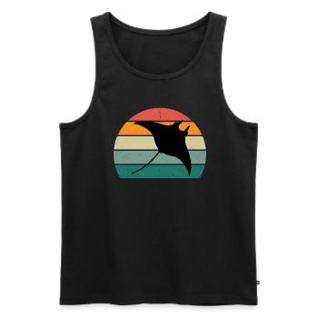 Stingrays Devil Rays Flies Gliding Rays - Men's Premium Organic Tank Top - black - Front - AI Model Male 178 light (178cm)