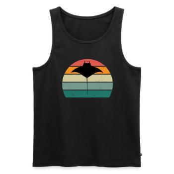 Stingrays Devil Rays Flies Gliding Rays - Men's Premium Organic Tank Top - black - Front - AI Model Male 178 light (178cm)