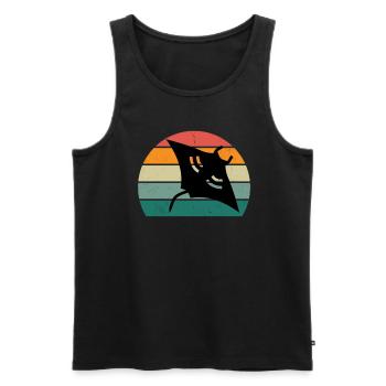 Stingrays Devil Rays Flies Gliding Rays - Men's Premium Organic Tank Top - black - Front - AI Model Male 178 light (178cm)