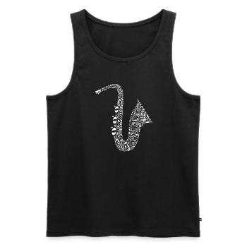 Saxofon Saxofonist Saxophon Musik Saxophonespieler - Männer Premium Bio Tank Top - Schwarz - Vorne - AI Model Male 178 light (178cm)