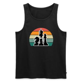Chess Player Chess Player King Checkers Chess - Men's Premium Organic Tank Top - black - Front - Michal (187cm)
