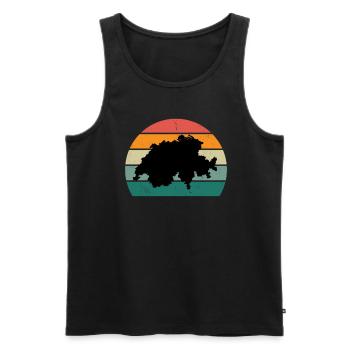 schweizerin schweizer schwizerdeutsch berg schweiz - Men's Premium Organic Tank Top - black - Front - AI Model Male 178 light (178cm)