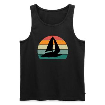 voilier voilier voilier voilier voilier bateau - Débardeur bio Premium Homme - noir - Devant - Michal (187cm)