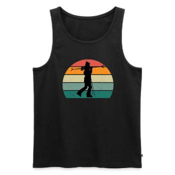 ski schi skifahrer skifahrerin winter schnee berge - Männer Premium Bio Tank Top - Schwarz - Vorne - Michal (187cm)