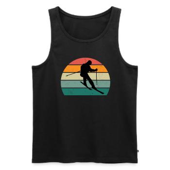 ski ski skier skier winter snow mountains - Men's Premium Organic Tank Top - black - Front - Michal (187cm)