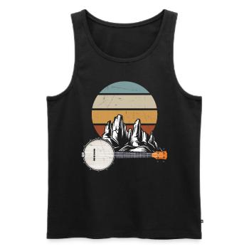 Retro Banjo Mountain Lovers Musique Country - Débardeur bio Premium Homme - noir - Devant - Michal (187cm)