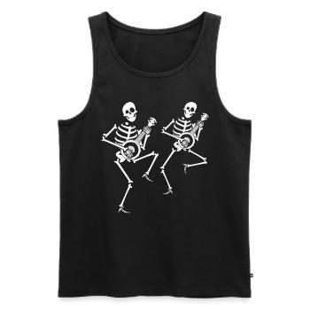 Les squelettes jouent de la musique folklorique banjo bluegrass - Débardeur bio Premium Homme - noir - Devant - Michal (187cm)