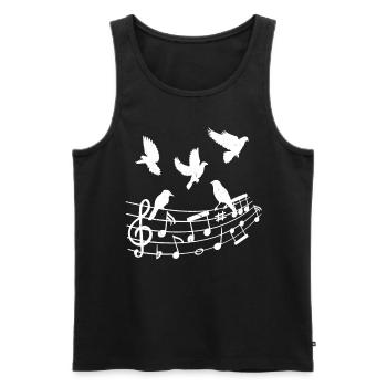 Birds Musical Notes Nature Lovers - Men's Premium Organic Tank Top - black - Front - Michal (187cm)