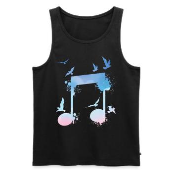 Bunte Musiknote Vögel Musikant - Männer Premium Bio Tank Top - Schwarz - Vorne - Michal (187cm)