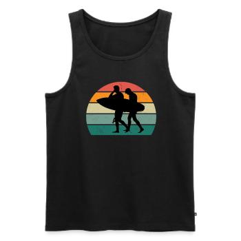 surf surferin wave wavesurfing waves surfing surf - Men's Premium Organic Tank Top - black - Front - AI Model Male 178 light (178cm)