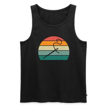 knitting knitter closer to sewing sewing needle - Men's Premium Organic Tank Top - black - Front - Michal (187cm)