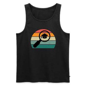 study student degree bachelor university - Men's Premium Organic Tank Top - black - Front - AI Model Male 178 light (178cm)
