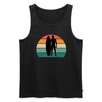 surf surferdans les vagues vagues surf surf - Débardeur bio Premium Homme - noir - Devant - Michal (187cm)