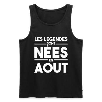les légendes sont nées en août - Débardeur bio Premium Homme - noir - Devant - Michal (187cm)
