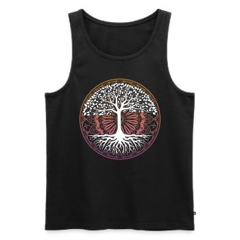 Yoga Mandala Tree Reiki Master Nature Meditation - Men's Premium Organic Tank Top - black - Front - Michal (187cm)