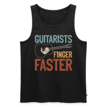 Guitariste Wordplay Humour pour Adultes - Débardeur bio Premium Homme - noir - Devant - AI Model Male 178 light (178cm)