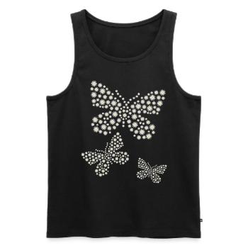 Marguerite Papillon Fleur Mignonne - Débardeur bio Premium Homme - noir - Devant - Michal (187cm)