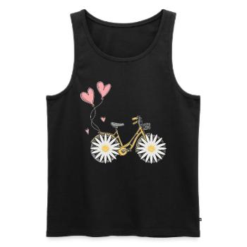 Daisy Bike Women Flower Bicycle Garden - Men's Premium Organic Tank Top - black - Front - Michal (187cm)
