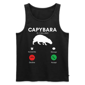 Lustige Capybara Humorvolle Capybaras - Männer Premium Bio Tank Top - Schwarz - Vorne - AI Model Male 178 light (178cm)