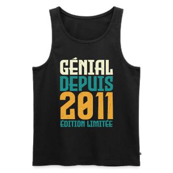 Génial depuis 2011 - Débardeur bio Premium Homme - noir - Devant - AI Model Male 178 light (178cm)