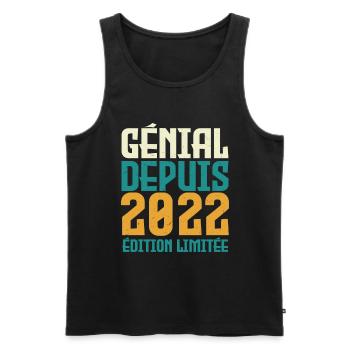 Génial depuis 2022 - Débardeur bio Premium Homme - noir - Devant - AI Model Male 178 light (178cm)